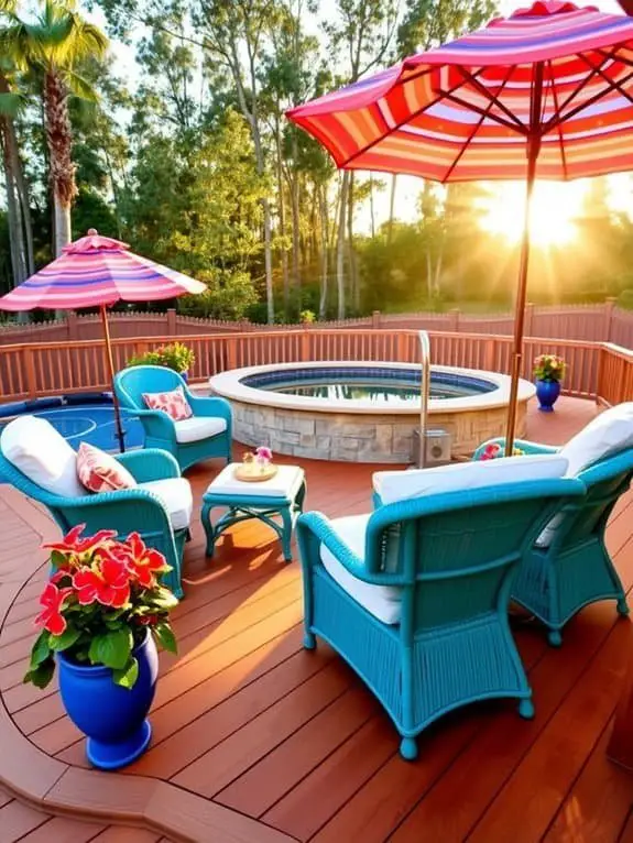 vibrant outdoor seating arrangement