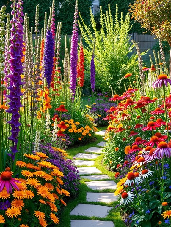 vibrant perennial flower beds