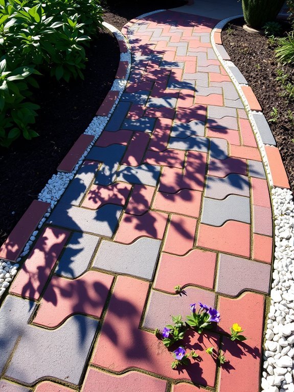 vibrant stone walkway designs