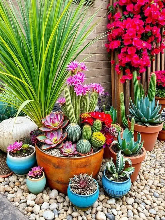 vibrant succulent plant displays