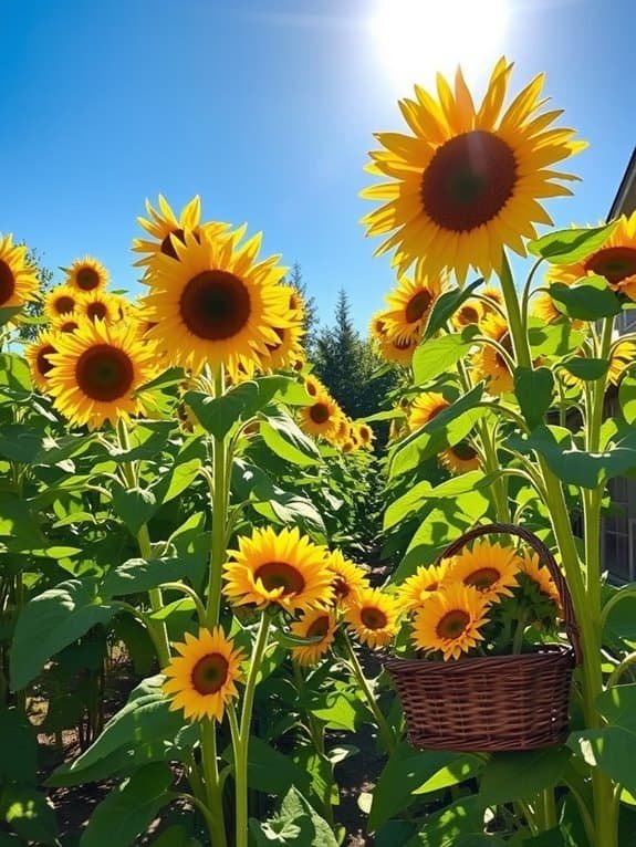 vibrant sunflower blooming area