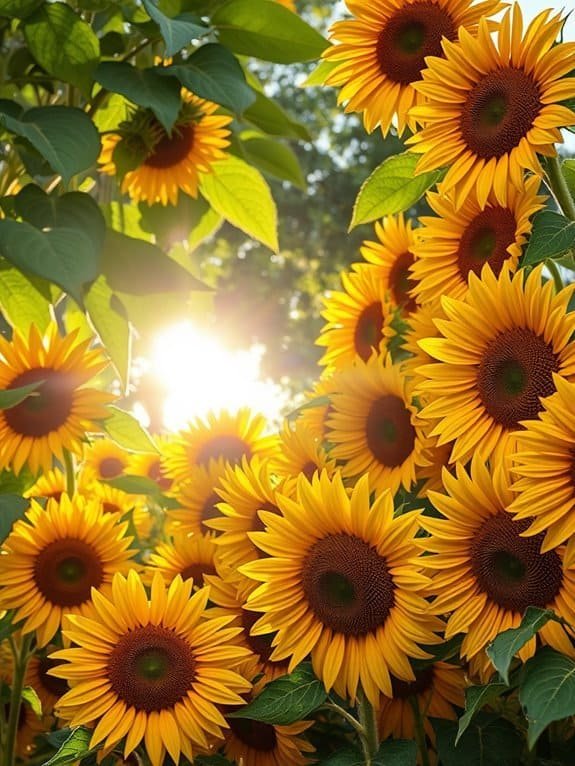 vibrant sunflower garden backdrop