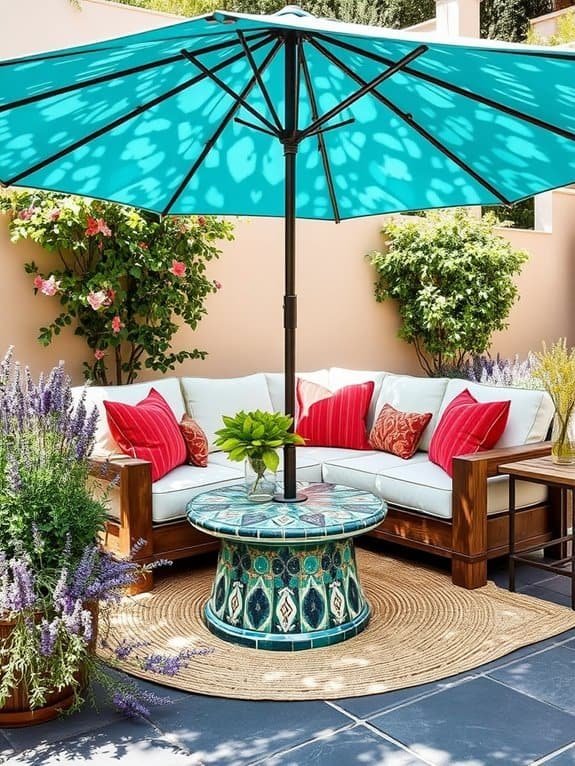 vibrant umbrella holder design