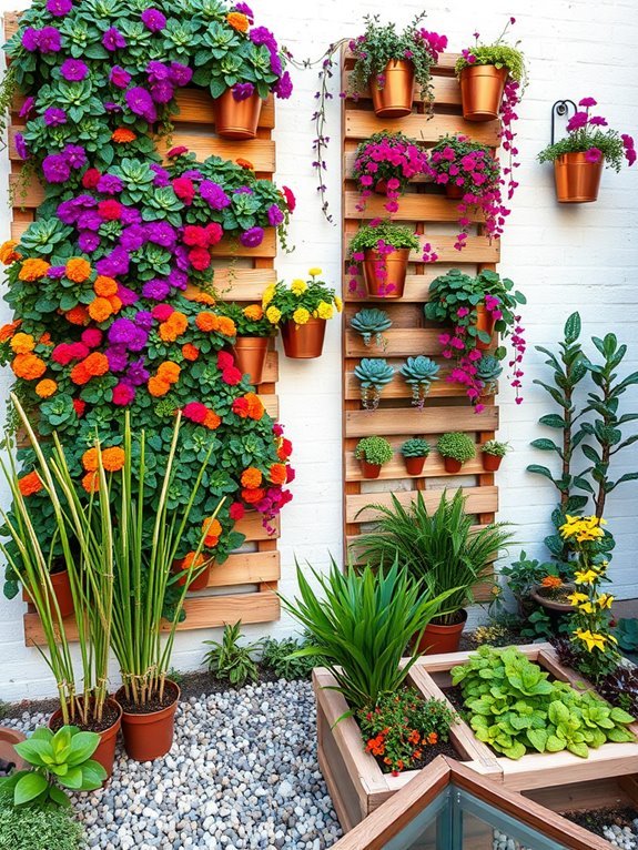 vibrant vertical plant display