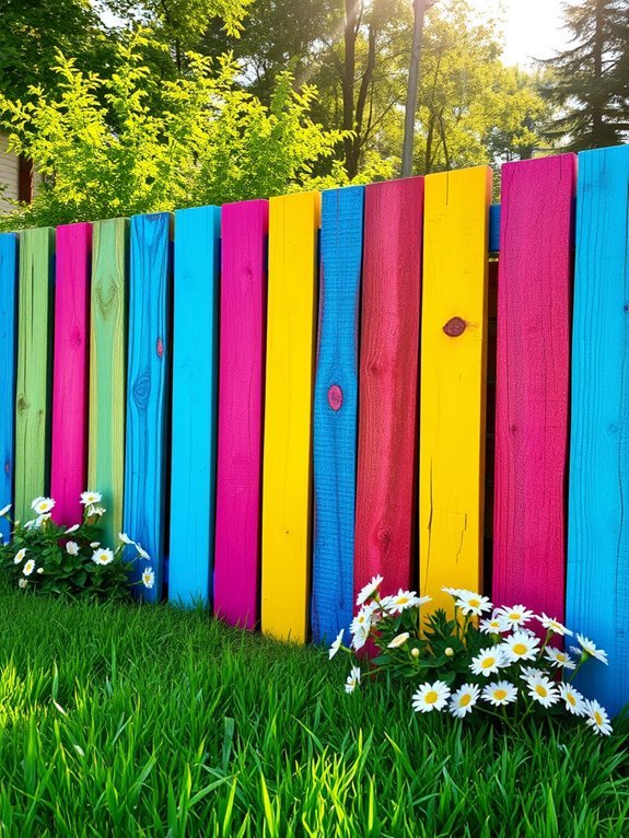 vibrant wooden fence design