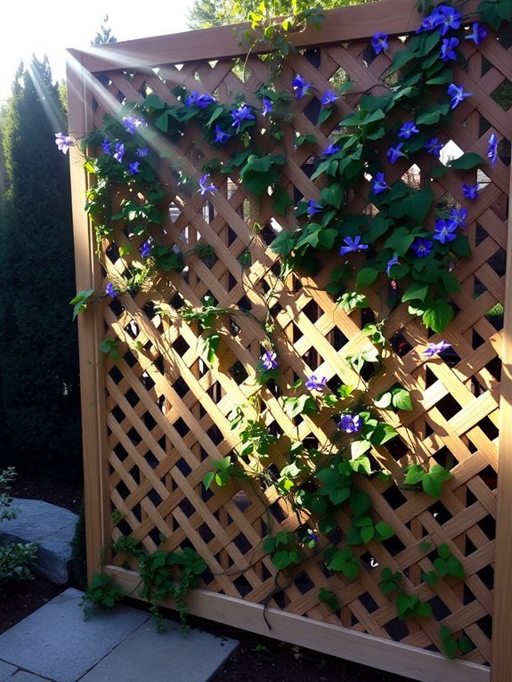 vines climbing lattice panels