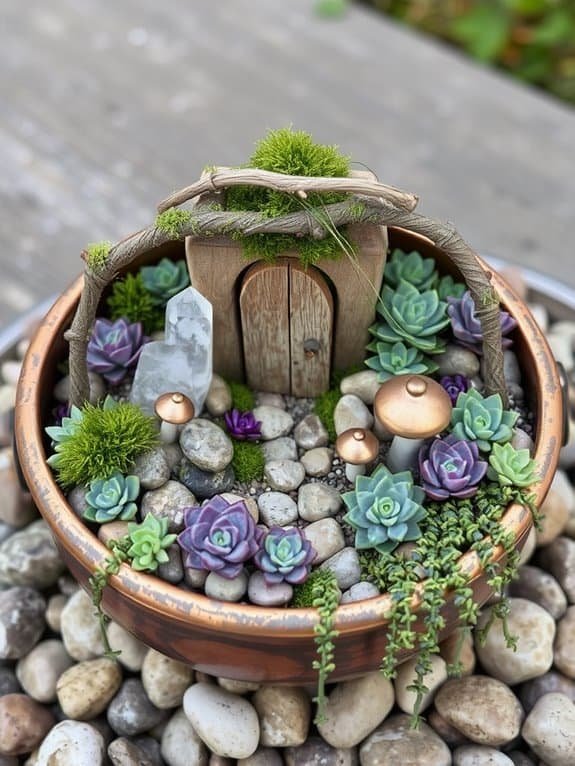 whimsical succulent fairy garden