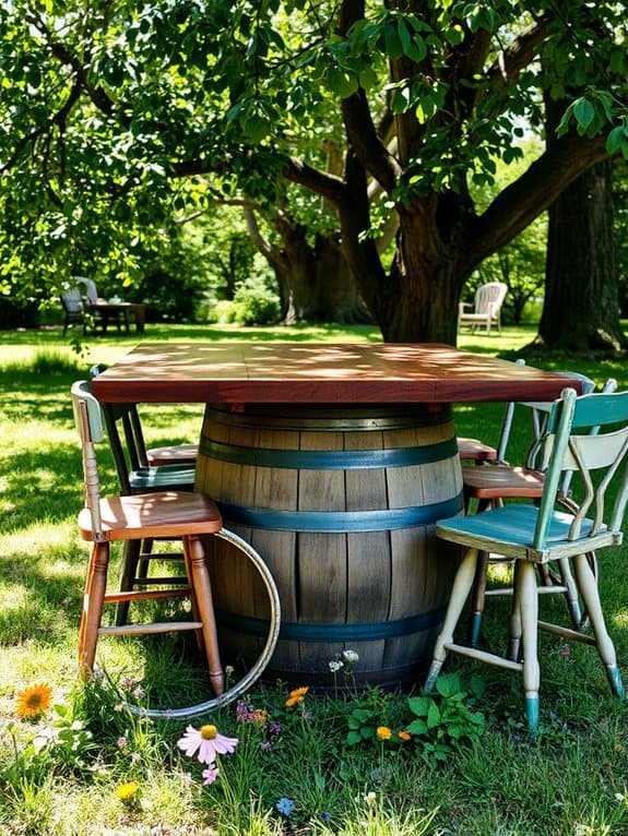 wine barrel furniture creation