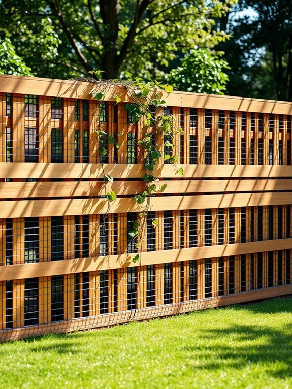 wire mesh combined with wood