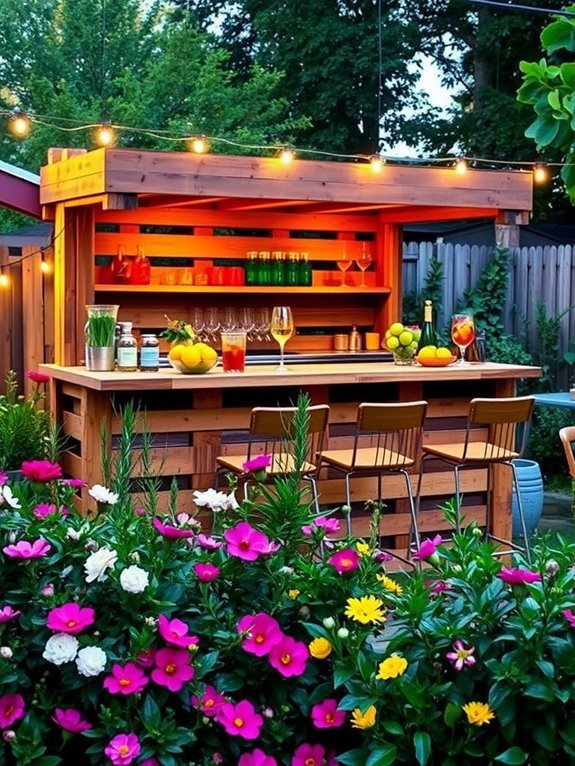 wooden bar with pallets