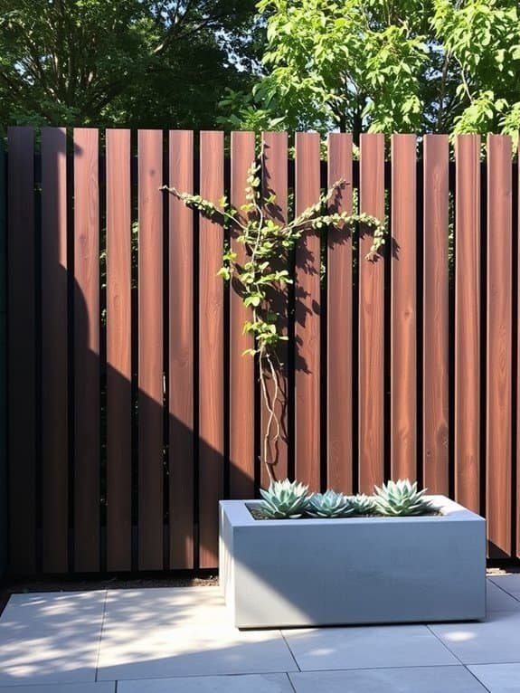 wooden vertical slat fence