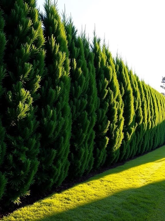 year round privacy with evergreens