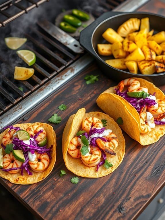 zesty shrimp filled tortillas